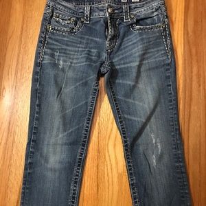 Miss Me Skinny Jeans slightly distressed with embellished back pockets